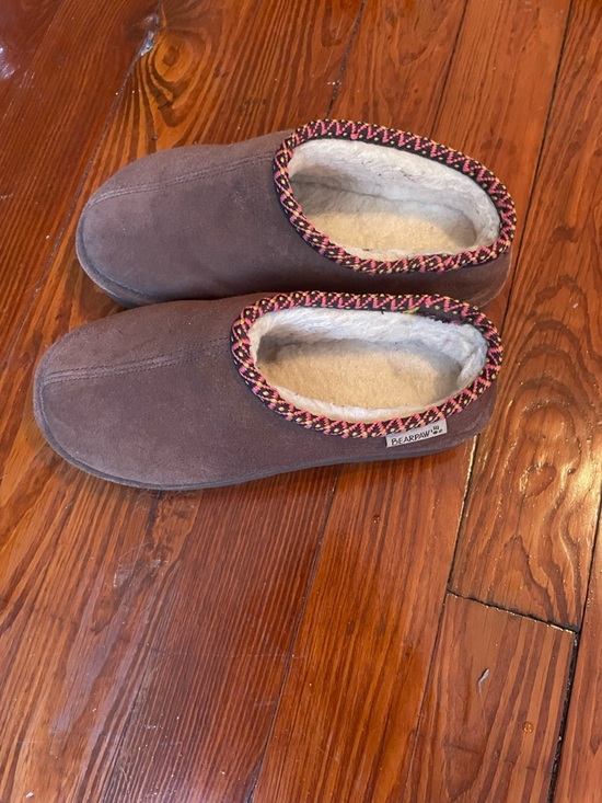 BearPaw Shoes - BearPaw Taupe Suede Shearling-Lined Slip-Ons with Braided Trim